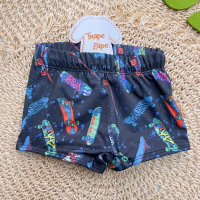 Praia Blusa Manga Longa  It's Summer com Proteção FPU 50+ e Sunga Skates - Azul